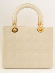 レディディオールカナージュステッチ2wayバッグM ホワイト