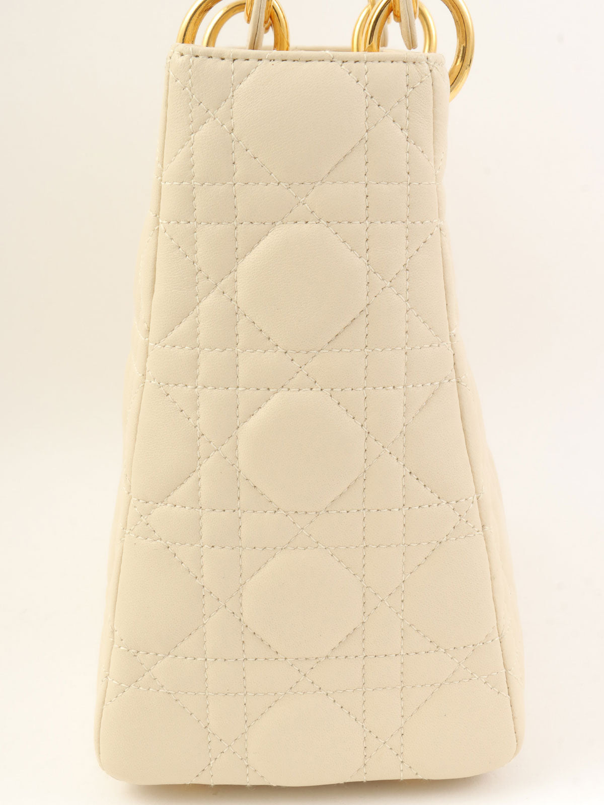 レディディオールカナージュステッチ2wayバッグM ホワイト