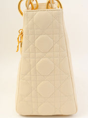 レディディオールカナージュステッチ2wayバッグM ホワイト