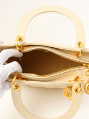 レディディオールカナージュステッチ2wayバッグM ホワイト