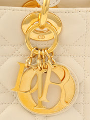 レディディオールカナージュステッチ2wayバッグM ホワイト