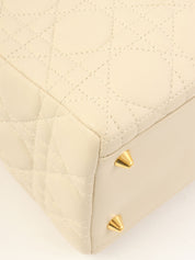 レディディオールカナージュステッチ2wayバッグM ホワイト