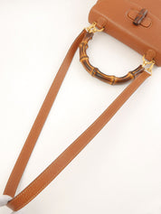 ピッグスキンバンブー2wayバッグ キャメル