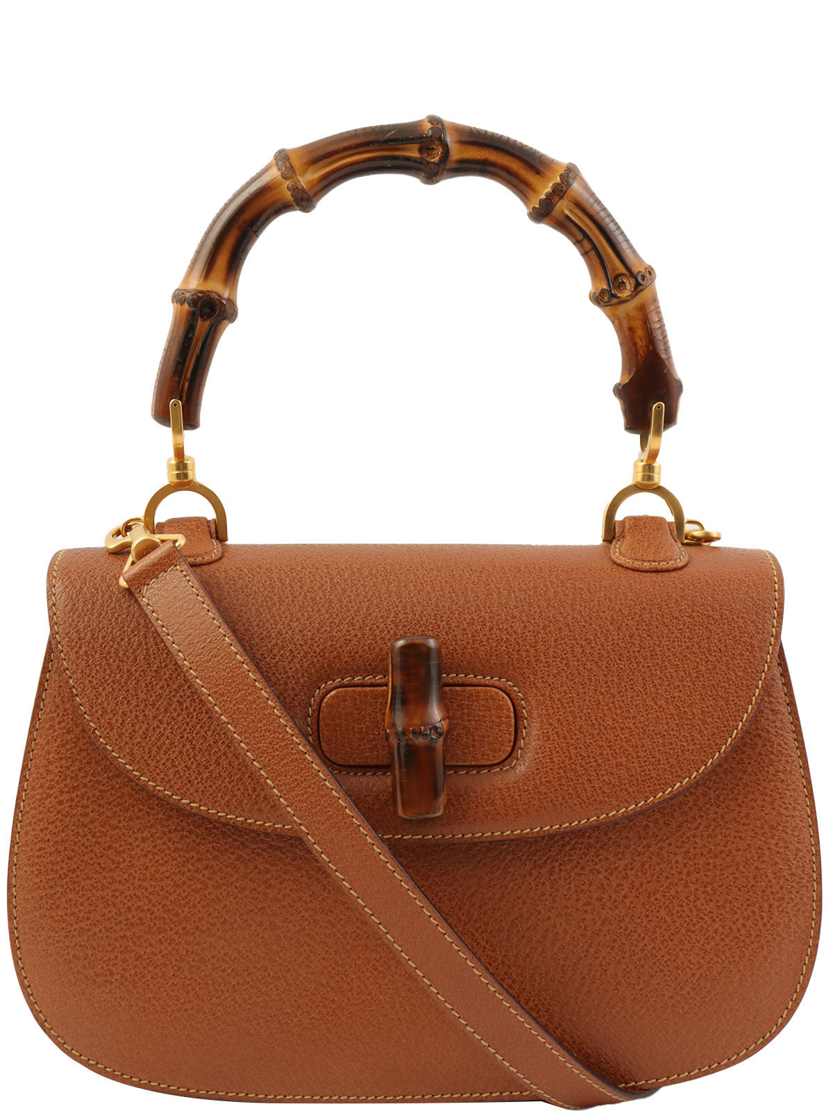 ピッグスキンバンブー2wayバッグ キャメル