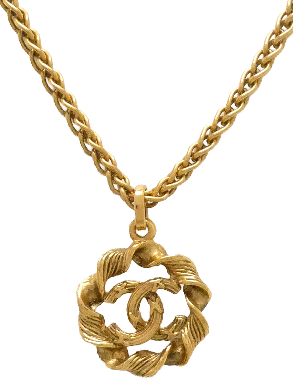 ラウンドツイストCCマークネックレス ゴールド