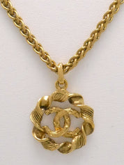 ラウンドツイストCCマークネックレス ゴールド