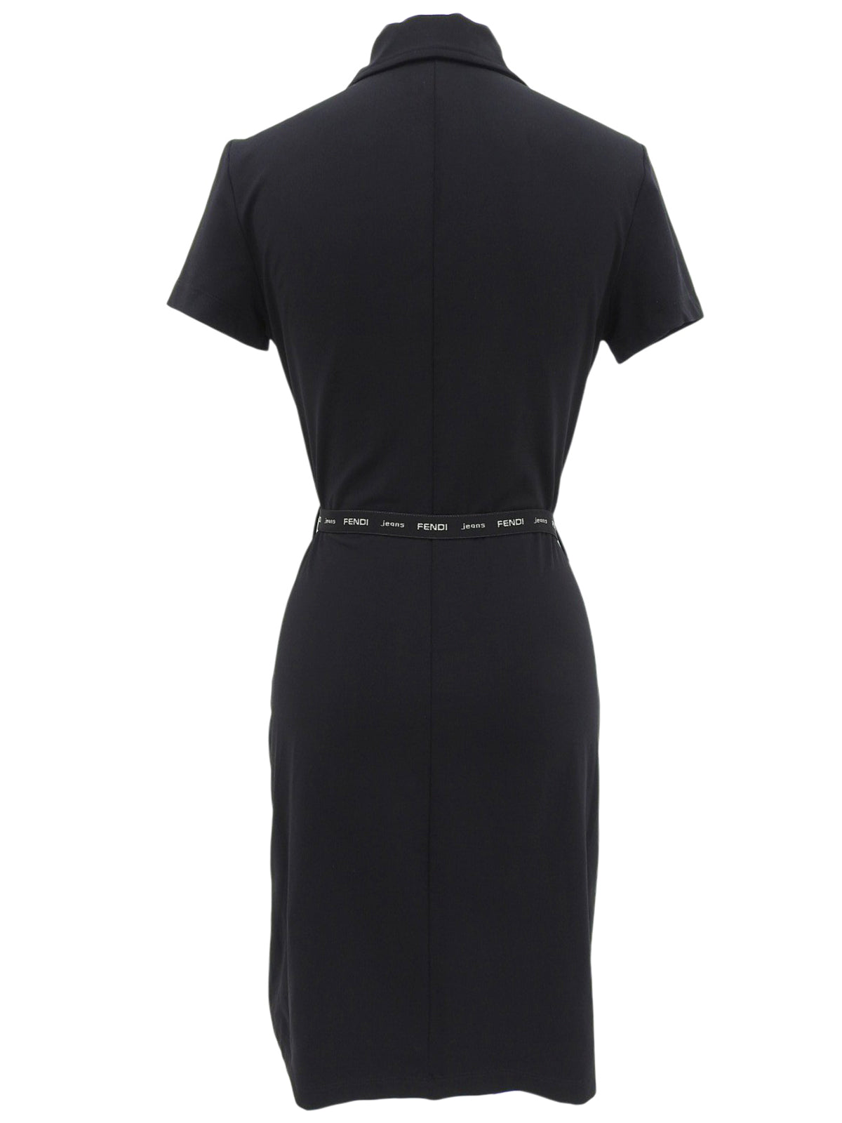 ロゴベルト半袖ワンピース ブラック
