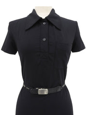 ロゴベルト半袖ワンピース ブラック