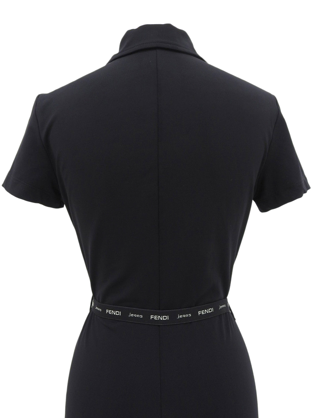 ロゴベルト半袖ワンピース ブラック