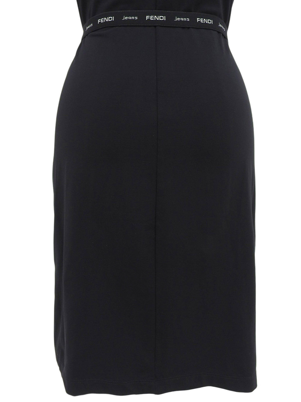 黑色Logo腰带短袖连衣裙