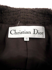 ツイードオーバルボタンセットアップ ブラウン