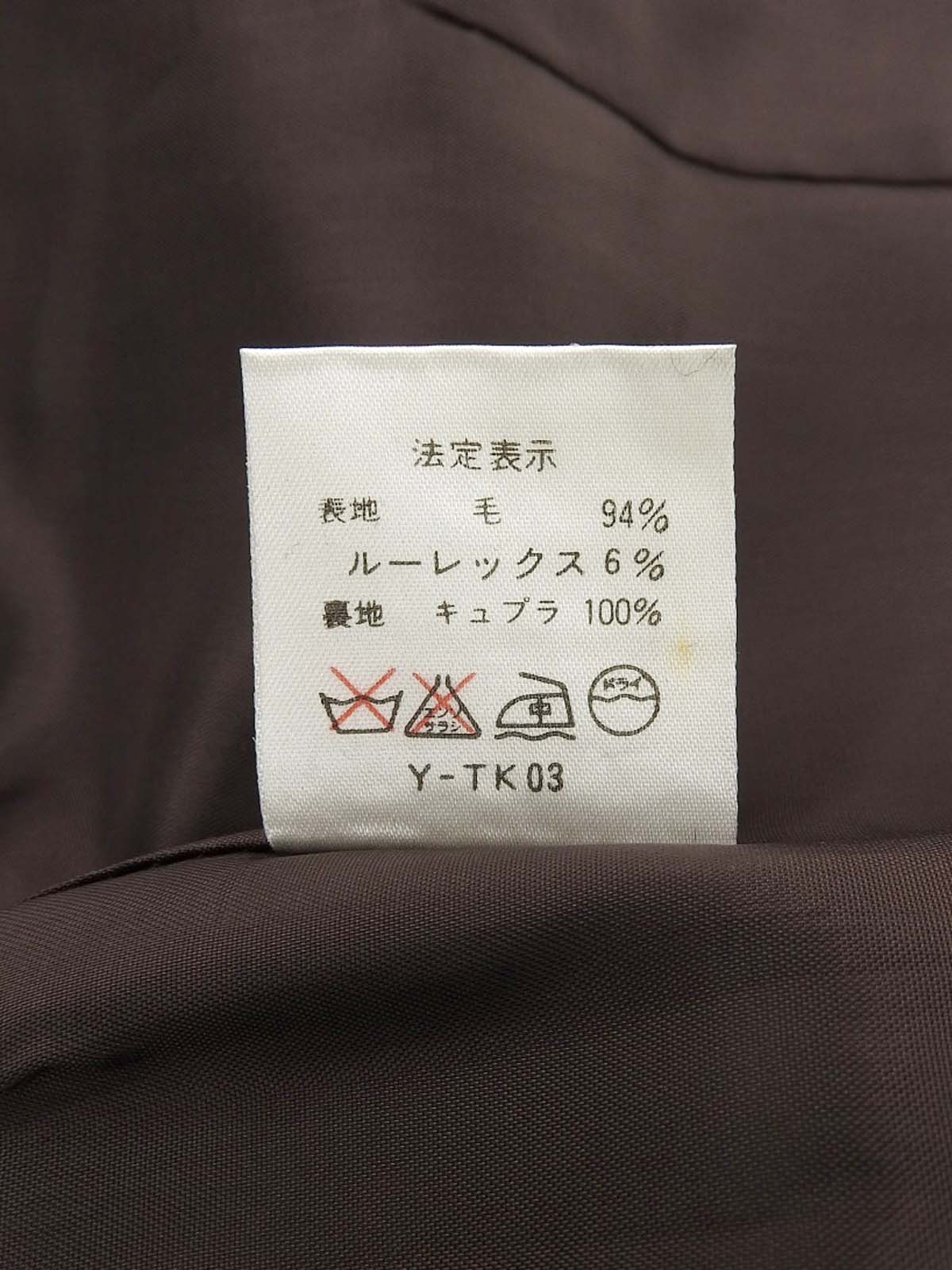 ツイードオーバルボタンセットアップ ブラウン