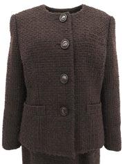 Tweed Oval Button Co-ord Sets Brown