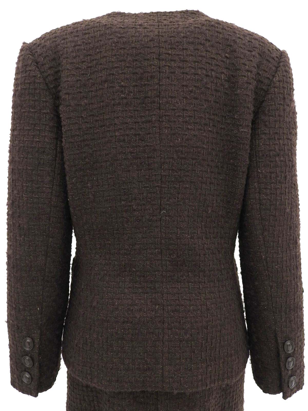 Tweed Oval Button Co-ord Sets Brown