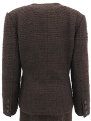 Tweed Oval Button Co-ord Sets Brown