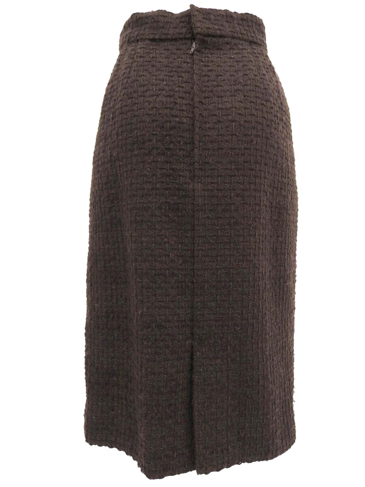 Tweed Oval Button Co-ord Sets Brown