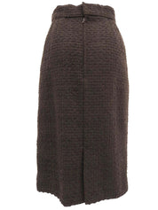 Tweed Oval Button Co-ord Sets Brown