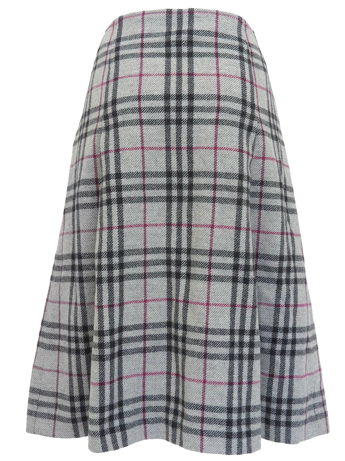 Nova 格纹图案 Logo 纽扣半身裙，浅灰色/多色