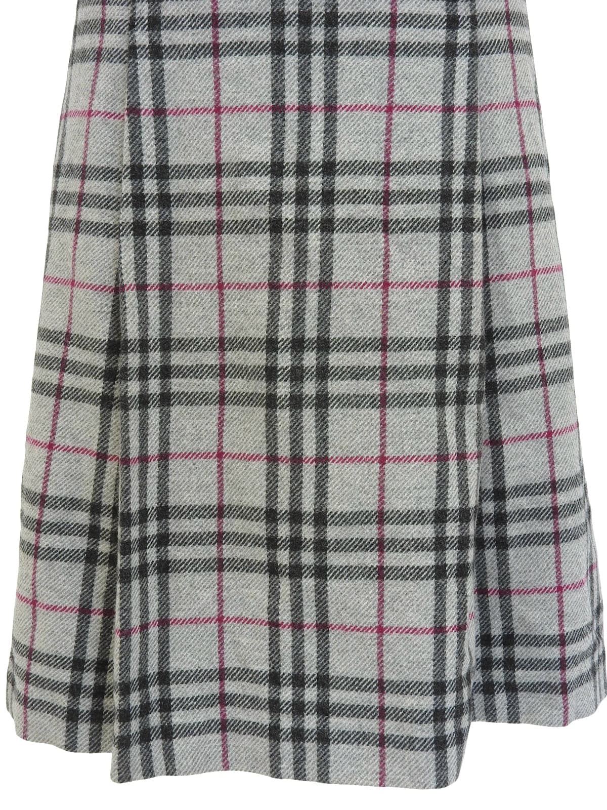 ノバチェックパターンロゴボタンスカート ライトグレー/マルチ