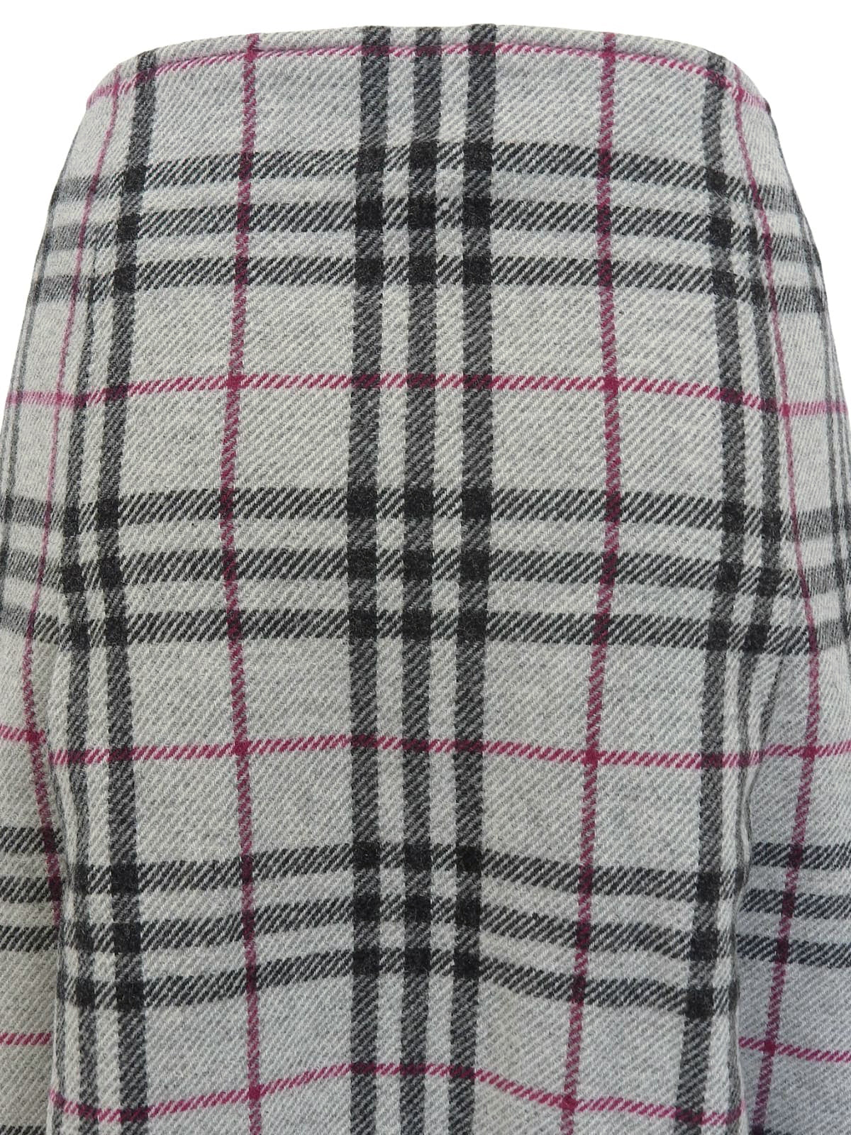 ノバチェックパターンロゴボタンスカート ライトグレー/マルチ