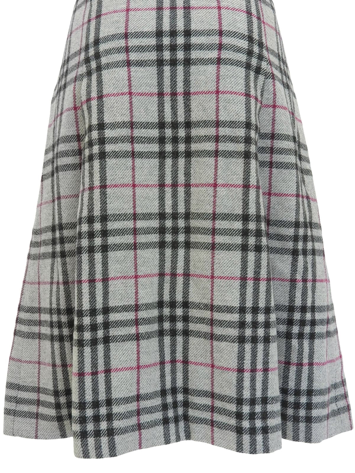 Nova 格纹图案 Logo 纽扣半身裙，浅灰色/多色