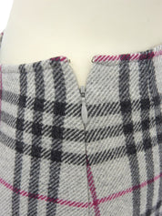 ノバチェックパターンロゴボタンスカート ライトグレー/マルチ