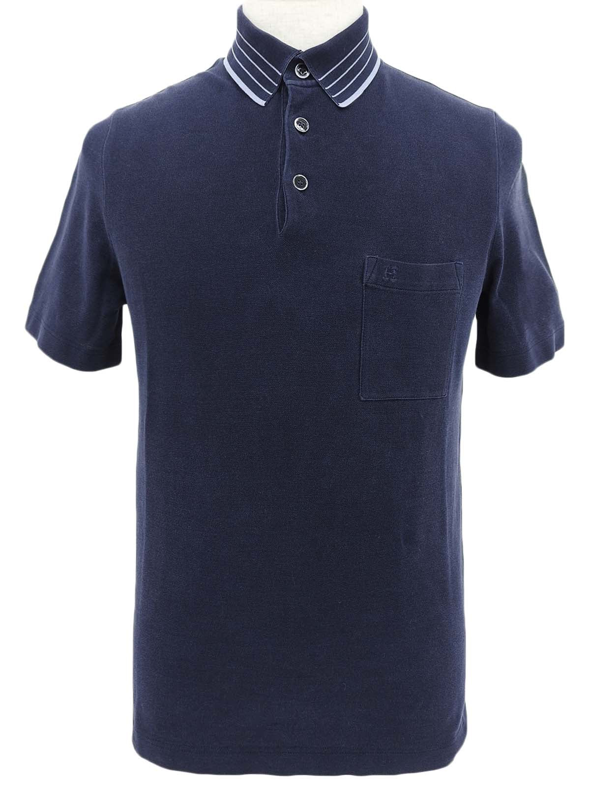 ロゴ刺繍ポロシャツ ネイビー