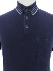 Navy logo embroidered polo shirt