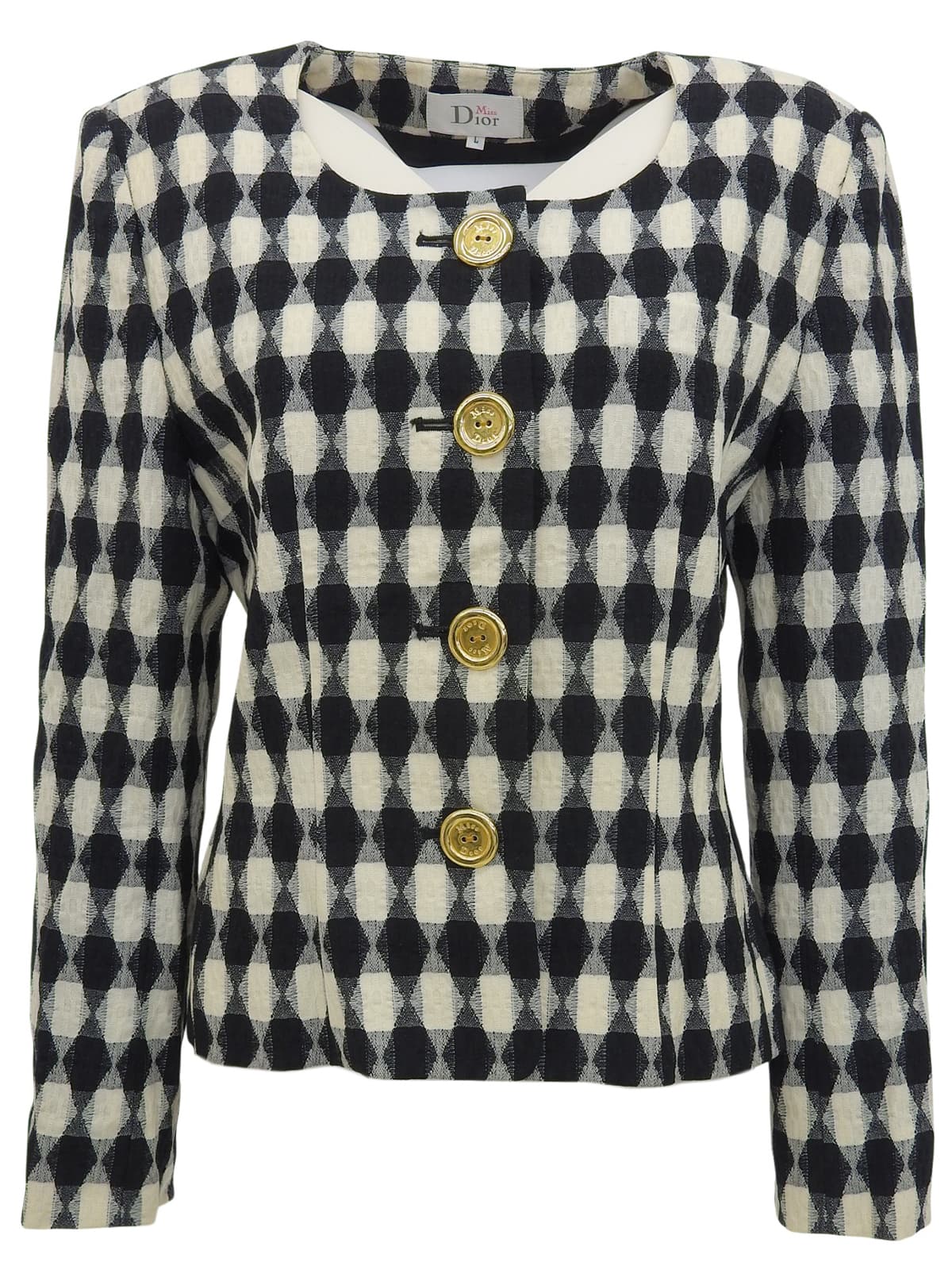 Argyle Pattern Jacket Black/White