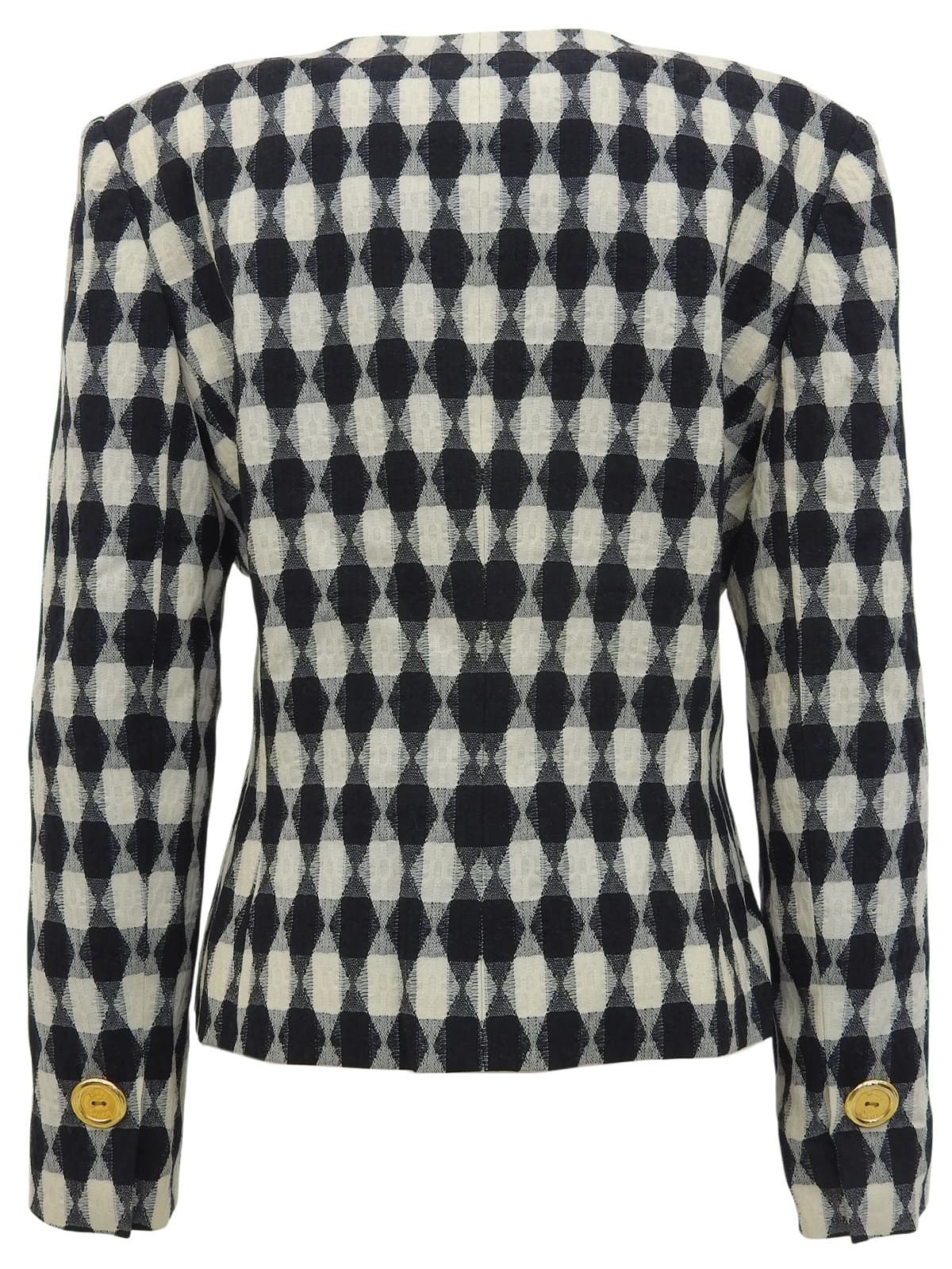 Argyle Pattern Jacket Black/White