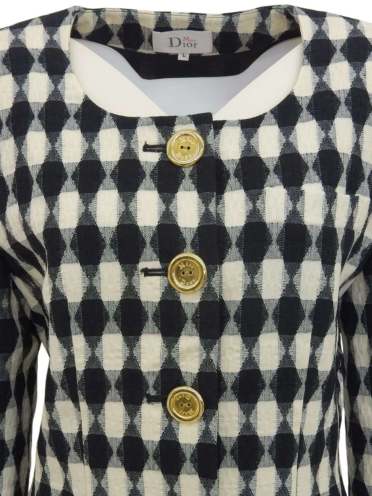 Argyle Pattern Jacket Black/White