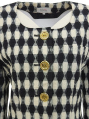 Argyle Pattern Jacket Black/White