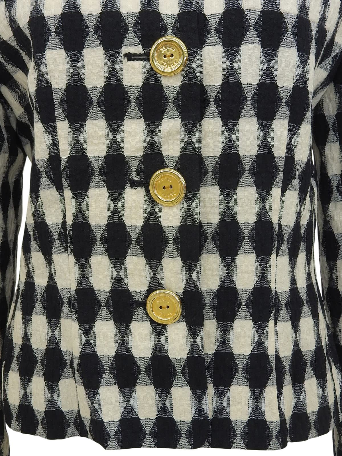 Argyle Pattern Jacket Black/White