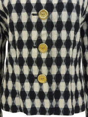Argyle Pattern Jacket Black/White