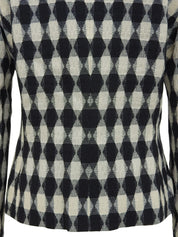 Argyle Pattern Jacket Black/White