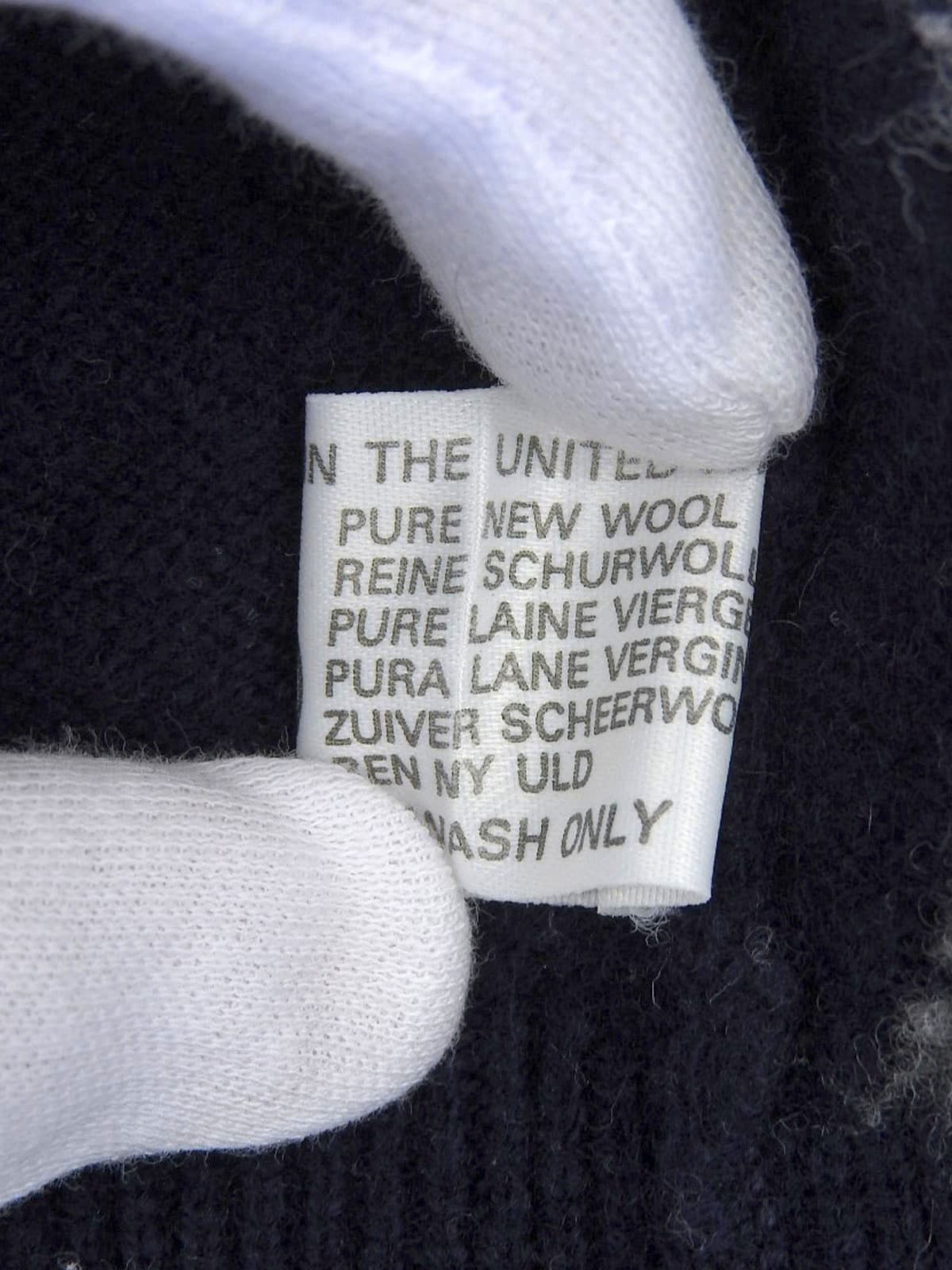 アーガイルパターンロゴ刺繍セーター ネイビー/レッド/グレー