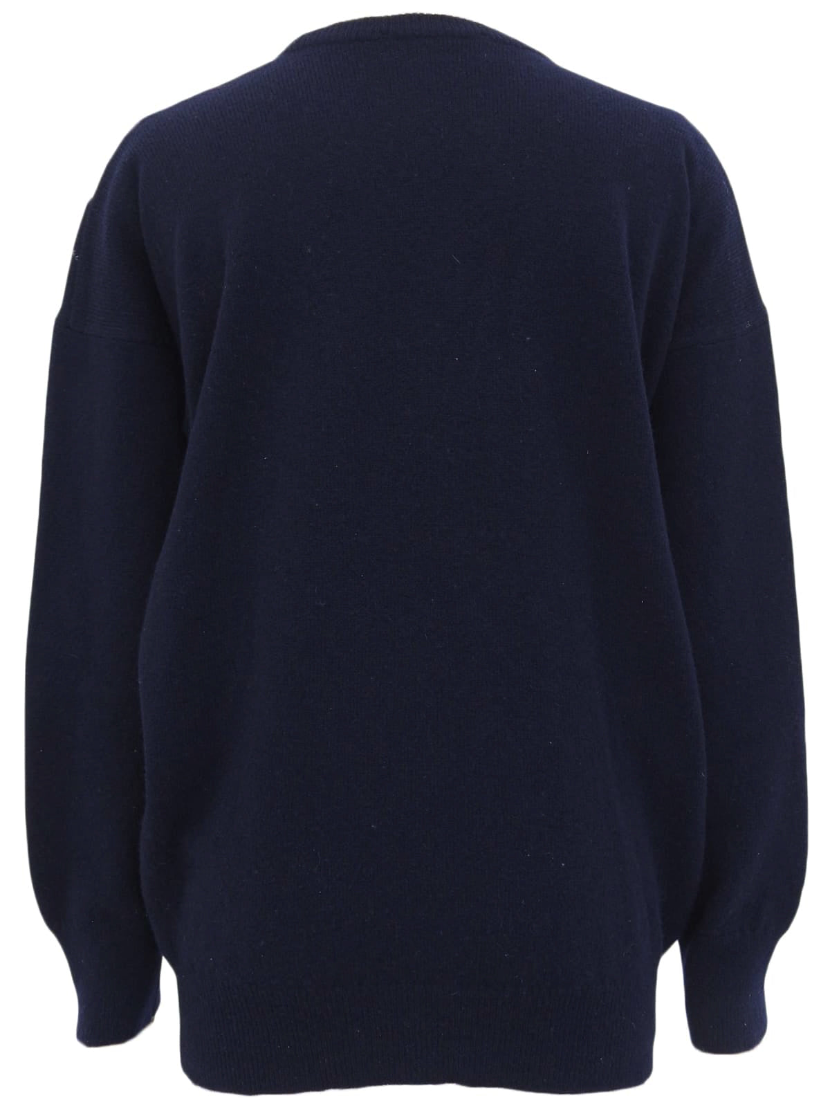 Argyle Pattern Logo Embroidered Sweater  Navy/Red/Gray