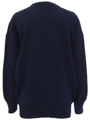 Argyle Pattern Logo Embroidered Sweater  Navy/Red/Gray