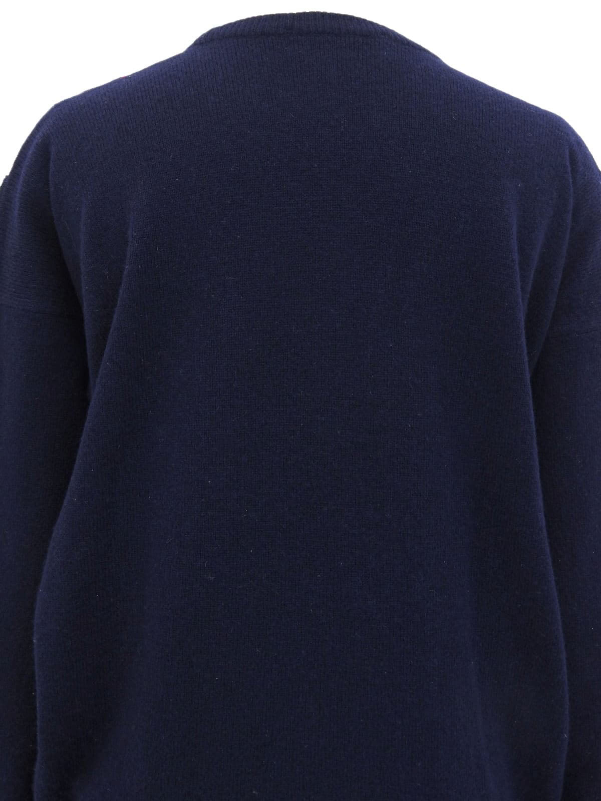 Argyle Pattern Logo Embroidered Sweater  Navy/Red/Gray