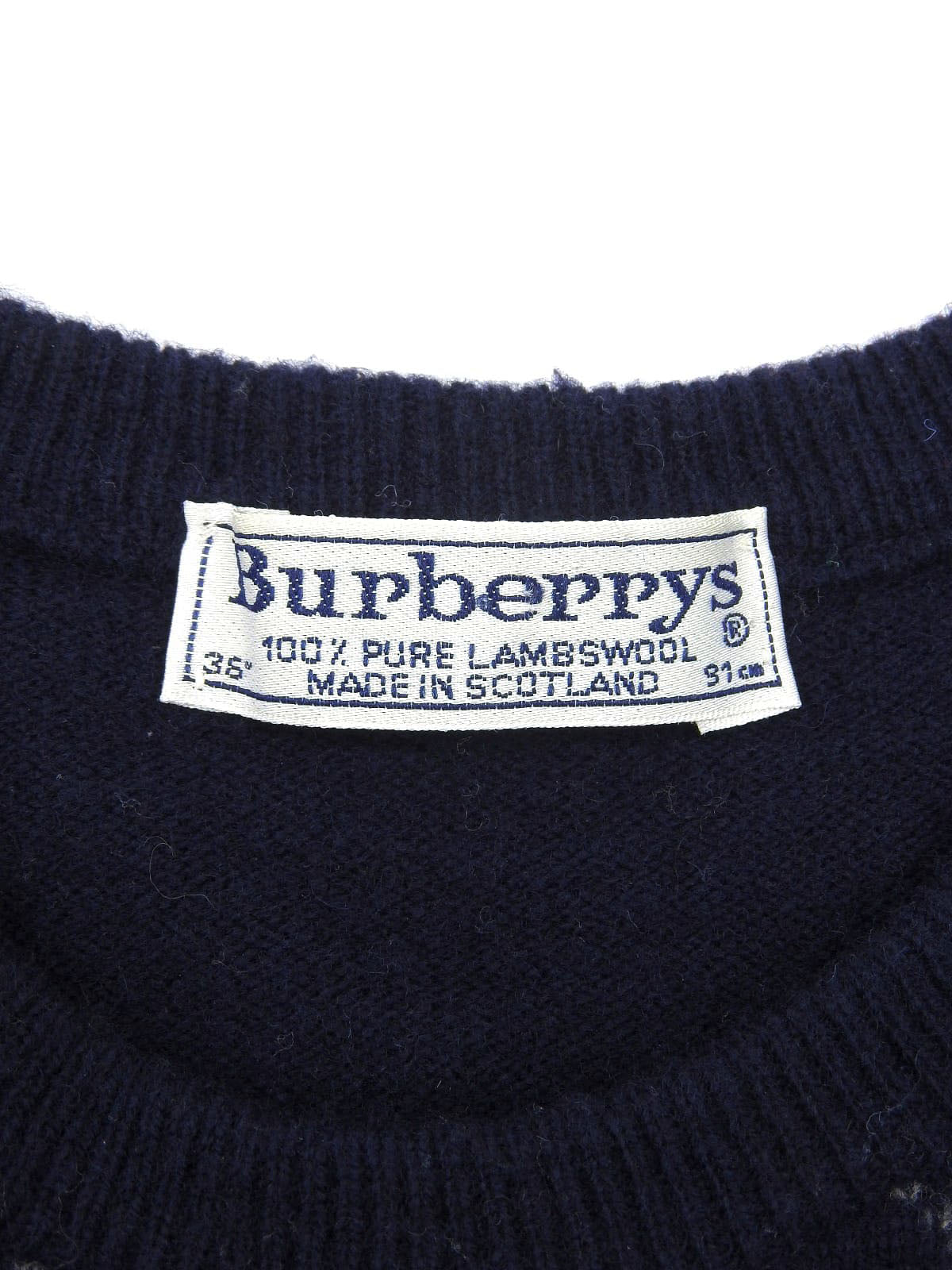 Argyle Pattern Logo Embroidered Sweater  Navy/Red/Gray