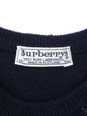 Argyle Pattern Logo Embroidered Sweater  Navy/Red/Gray