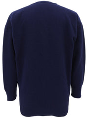 藏青色/红色/白色菱形花纹开衫