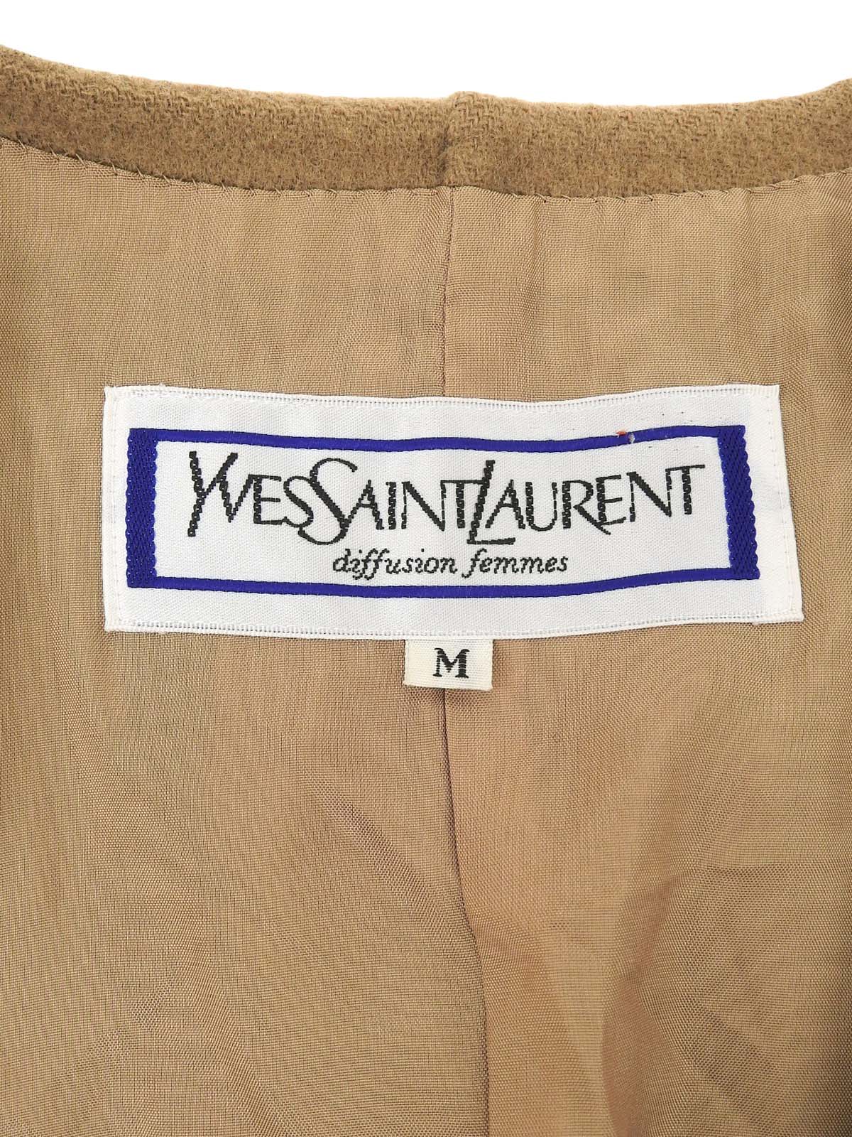 デザインポケットノーカラージャケット キャメル