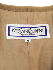 デザインポケットノーカラージャケット キャメル