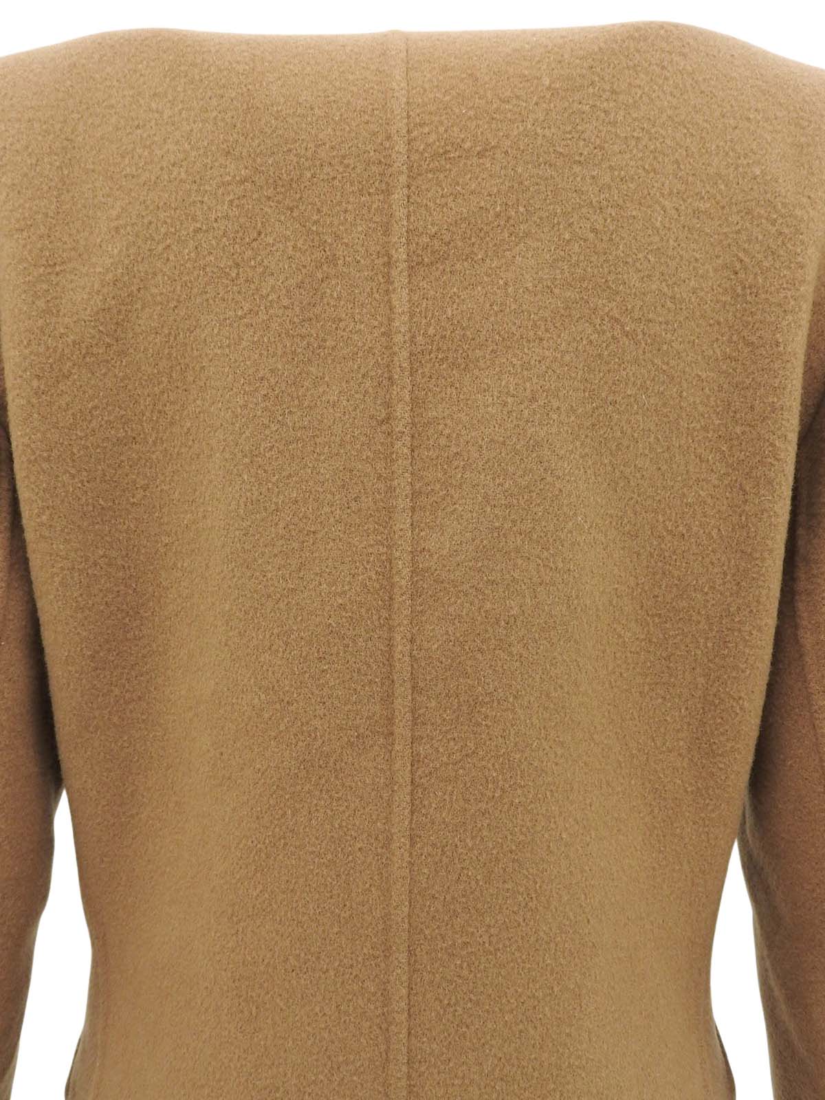 デザインポケットノーカラージャケット キャメル