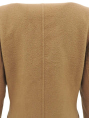 デザインポケットノーカラージャケット キャメル
