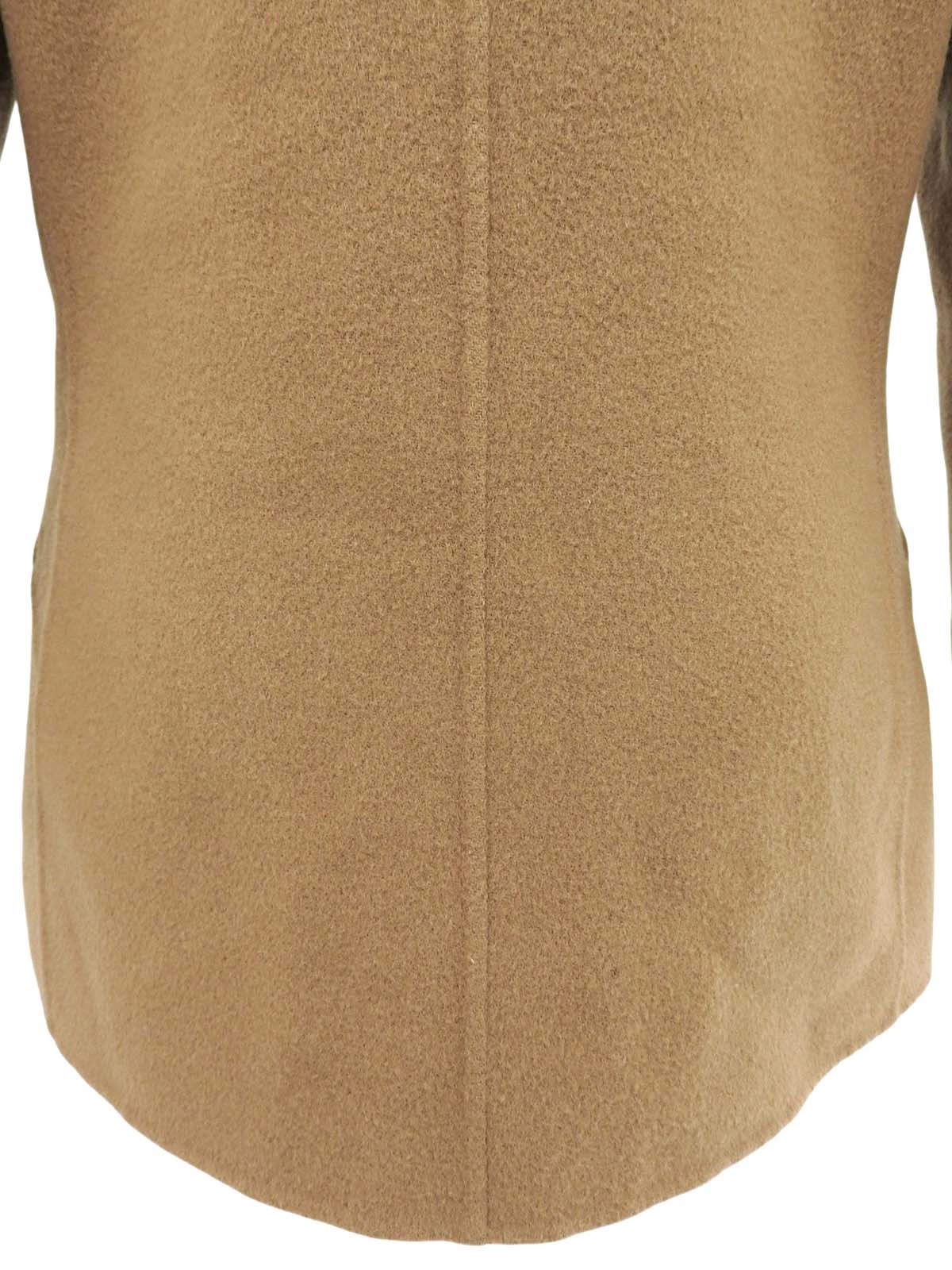 デザインポケットノーカラージャケット キャメル