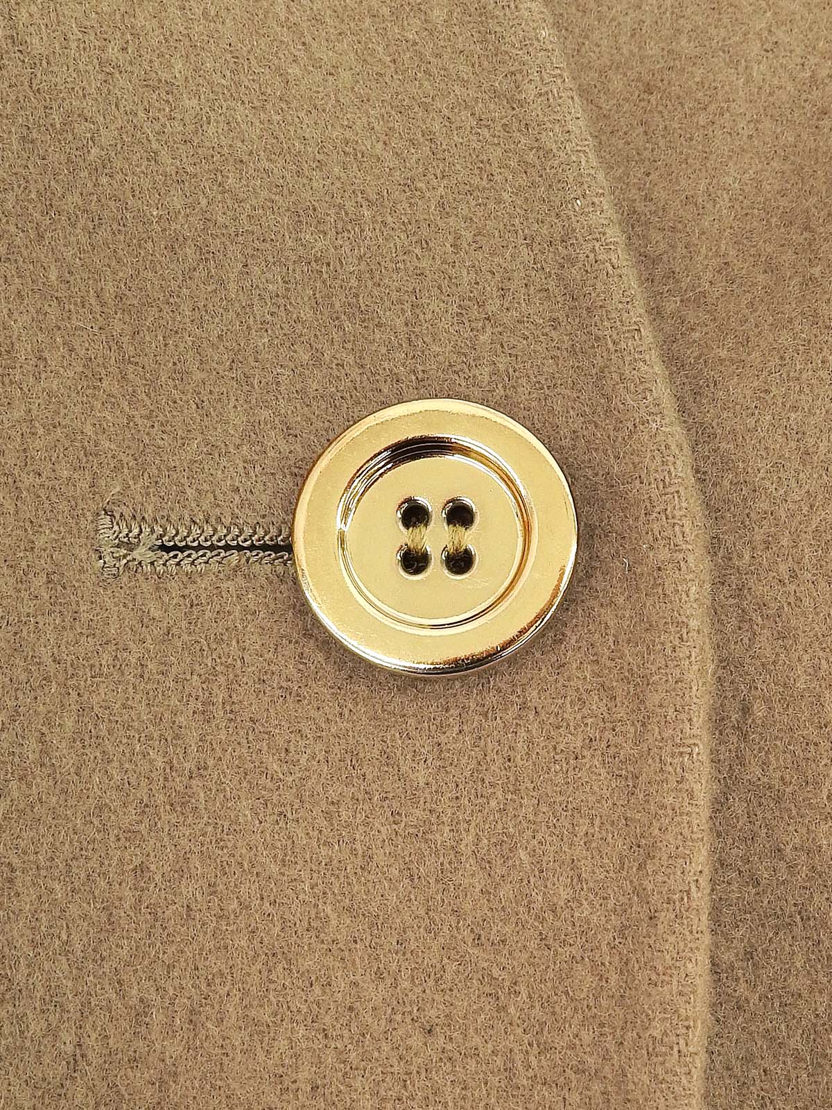 デザインポケットノーカラージャケット キャメル