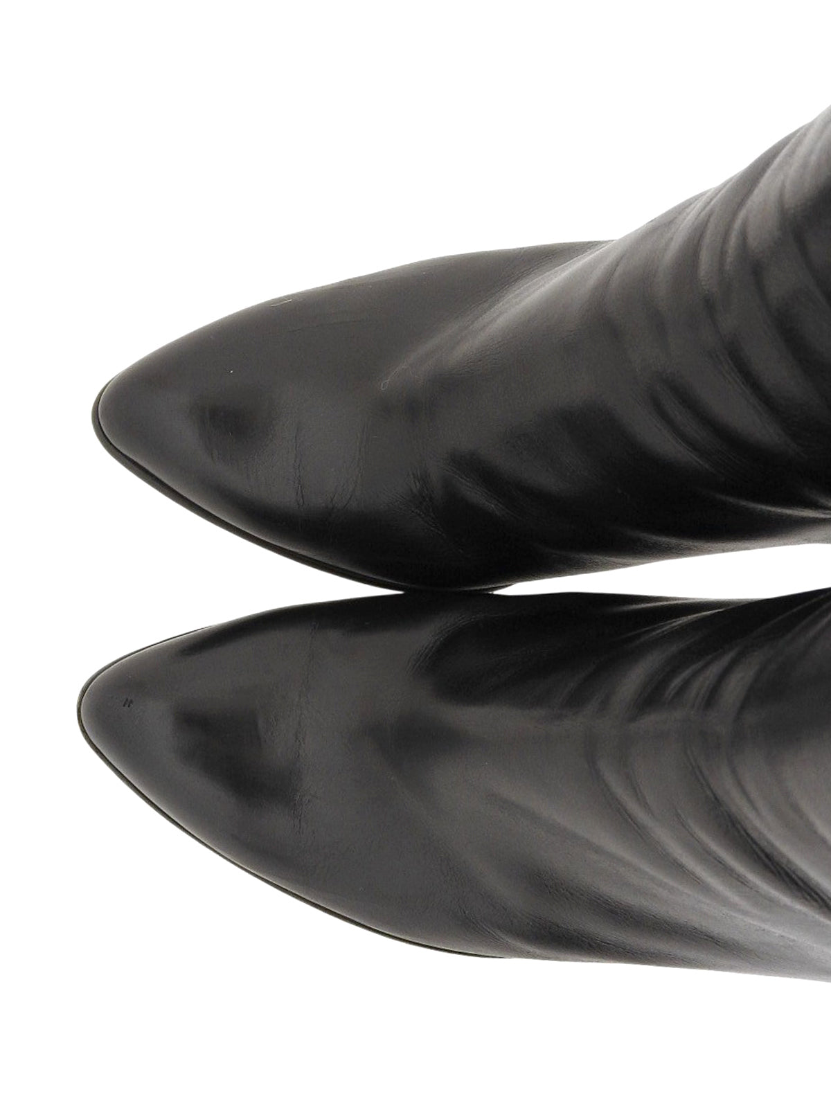 Leather Logo Buckle Short Boots Black