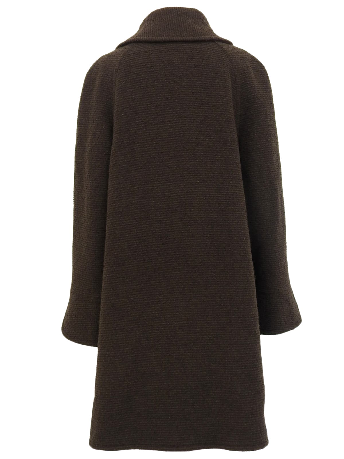 ウールロゴボタンロングコート ブラウン